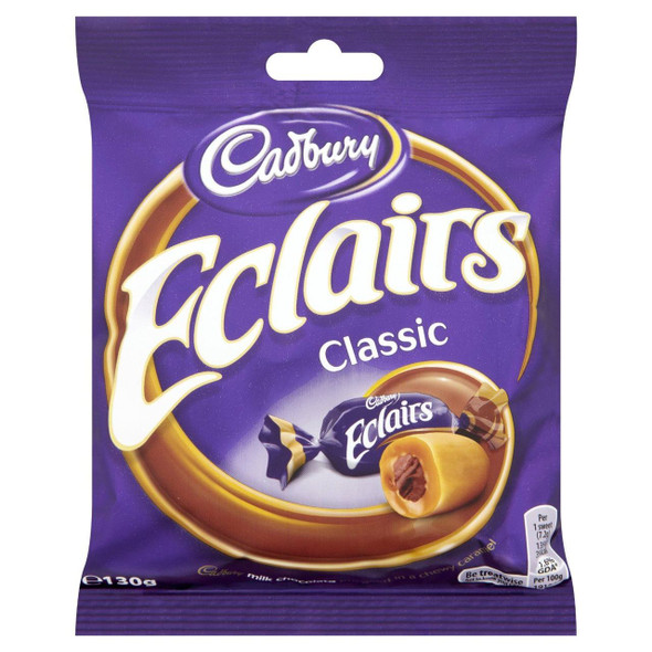 Cadburys Chocolate Eclair Bag - 130g - Pack of 2 (130g x 2 Bags)